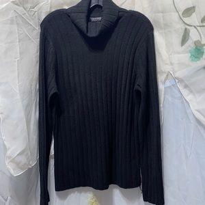 NEW YORK & COMPANY BLACK RIBBED TURTLENECK SWEATER SZ XL